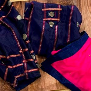Elegant Navy Blue and Pink Salwar Suit